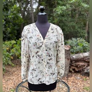 Rebecca Taylor "Sofia" silk blend floral blouse - size 0